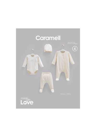 Caramell Kız Bebek 4 Lü Hastane Çıkışı Fashion Girl 2534 Ekru Ekru