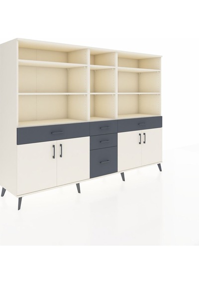 Hyperion Dolap 11 Raflı 5 Çekmeceli 4 Kapaklı 220x44x163 Aytaşı-a Aytaşı-aytaşı/antrasit