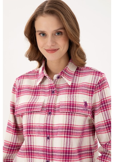 U.s. Polo Assn. Kadın Menekşe Gömlek Desenli 50291115-vr037 Menekşe
