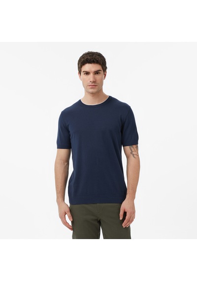 Nautica Erkek Lacivert Regular Fit Kısa Kollu Triko Düz S65110t