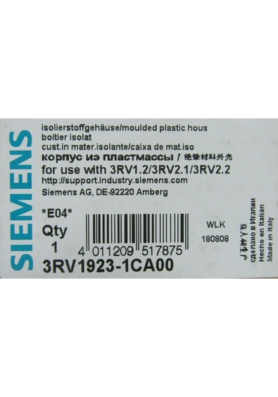 Sıemens 3rv1923-1ca00 Motor Koruma İçin Boş Muhafaza Kutusu Boy.: S0,2 Barkod 4011209517875