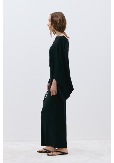 Suud Collection Siyah Rae Askılı Basic Elbise