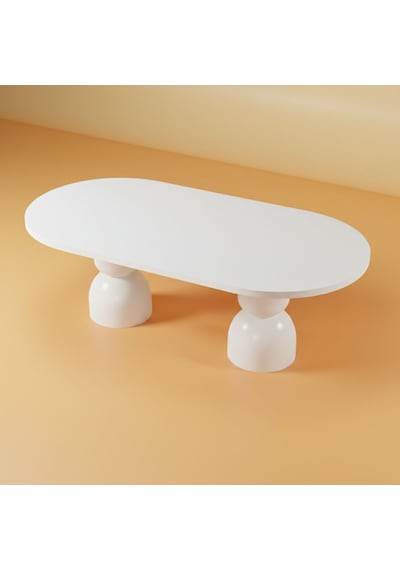 Orbis Oval Ahşap Yemek Masası 100x200 Beyaz