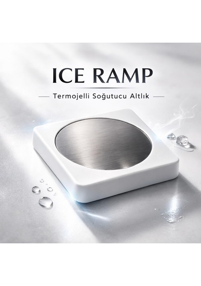 Iceramp Beyaz Ehlikeyf, Ice Ramp Bardak Soğutucu Altlık Termojelli, Paslanmaz Çelik, Donarak Soğutan Diğer
