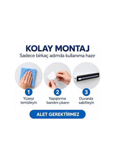 Streç Film Ve Folyo Kesme Aparatı - Duvara Monte Ve Tezgah Üstü Kullanım - Entegre Kesicili Mutfak Dispenseri - Manyetik Sabitleme - 35 X 8 Cm - Siyah Beyaz Çok Renkli