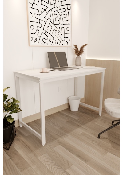 Çalışma Masası Bilgisayar Ofis Masası 60 X 120 Cm Beyaz - Beyaz
