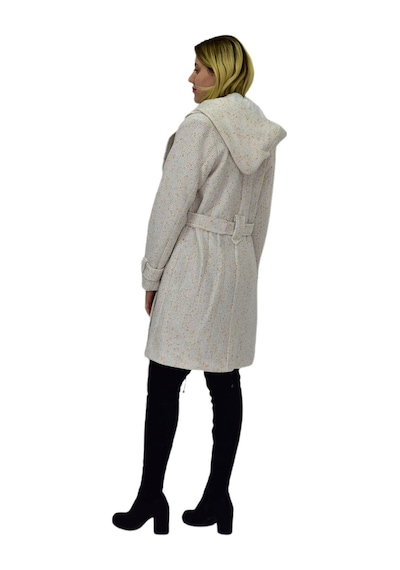 Kadın Pıtırcık Uzun Kaşe Kaban Bgl-st04122 Krem