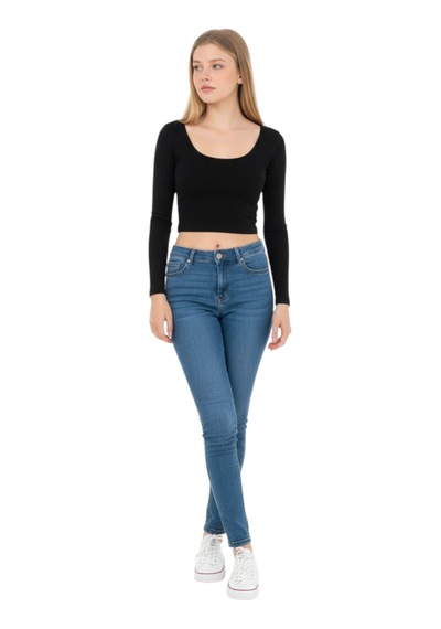 Batik Kadın Crop 25084 Siyah
