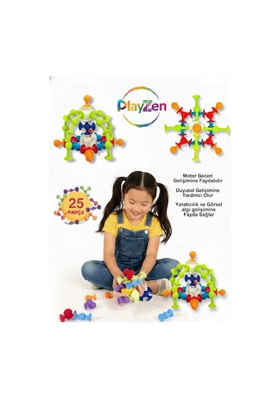 Vakum Molekül 25 Parça Yapı Taşları Fidget & Duyusal Eğitici Oyuncak 3 Yaş+