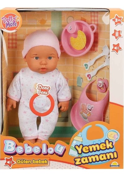 030021 Nessiworld Yemek Zamanı Sesli Bebek Seti 35 Cm / +3 Yaş