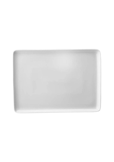 Kütahya Porselen Tan Serisi 23x17 Cm Dikdörtgen Sunum Tabağı, Beyaz Çok Renkli