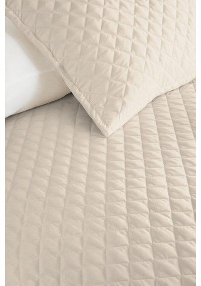 Krem Minimal Genç Odası Tek Kişilik Pike Takımı - Kapitone Ekru 160x220 Cm Mevsimlik Yatak Örtüsü Rüzgarlı Anı Gölgeliği