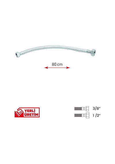Bağlantı Hortumu 3/8'1/2 80 Cm