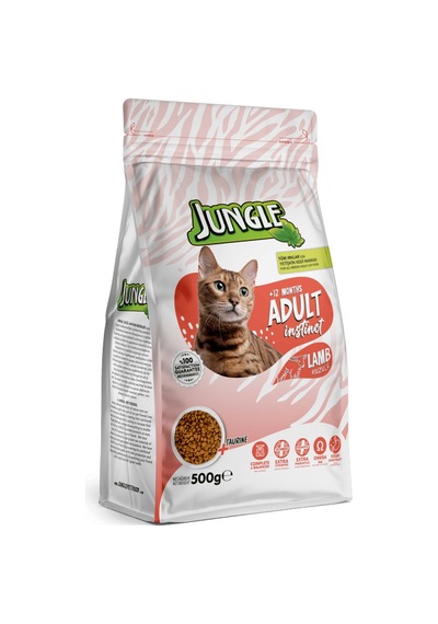 Jungle Kuru Kedi Maması Yetişkin Kuzu Etli 500 Gr 20'li Paket