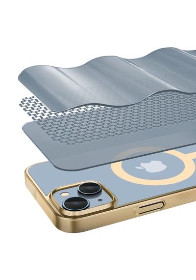 Apple Uyumlu iPhone Buff 13 Magsafe Slim Fit Kılıf Gold