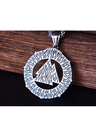 Paslanmaz Çelik Valknut Güç Simgesi Viking Kolye Paslanmaz Çelik Valknut Güç Simgesi Viking Kolye