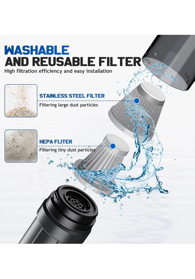 Araç Süpürgesi Şarjlı 120w 20.000pa Göstergeli Yeni Nesil Metal Filtre Extra Vakum Ve Üfleme 1 Adet