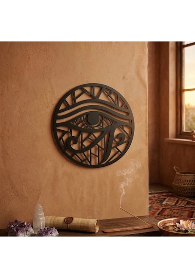 Horus Gözü Duvar Tablosu Mdf Lazer Kesim Geometrik Modern Duvar Süsü Eye Of Horus Dekor