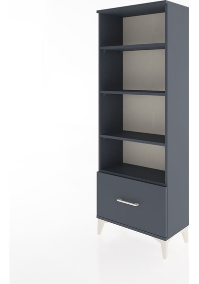 Arges Dolap 4 Raflı Tek Çekmeceli 60x30x163 Antrasit-antrasit Antrasit