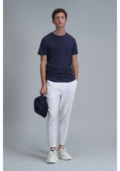 Lufian Erkek Junya Basic T-shirt 111020203 Açık Lacivert