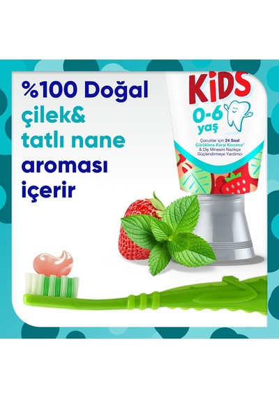 Promine 0-6 Yaş Çocuk Diş Macunu 50ml - Çilek Aromalı 50ml + Mini Boy Hediye 15ml