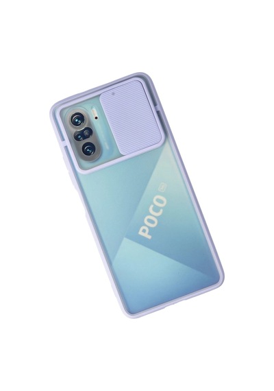 Uryport Xiaomi Poco F3 Kılıf Palm Buzlu Kamera Sürgülü Silikon - Lila