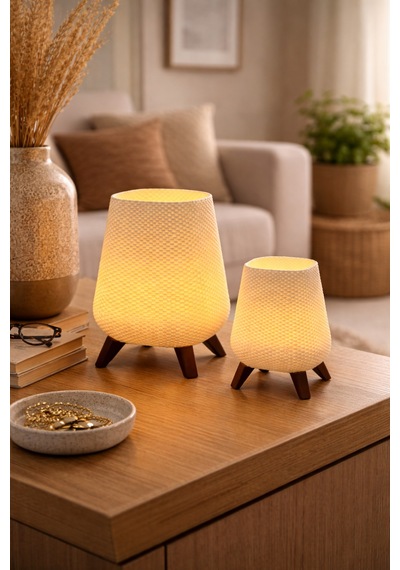 Pilli 2'li Led Mumlu Modern Dekoratif Mini Masaüstü Lambası Sunumluk Ve Masaüstü Dekoratif Işık Beyaz