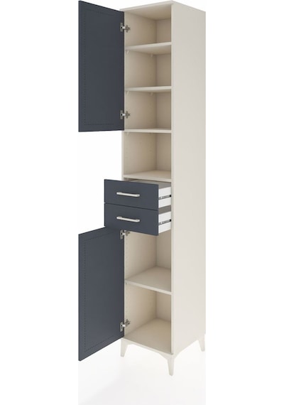 Hyperion Dolap 5 Raflı 2 Çekmeceli 2 Kapaklı 44x44x243 Aytaşı-antrasit Aytası