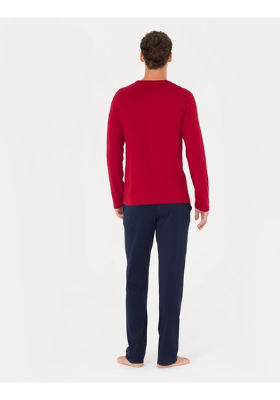 Pierre Cardin 6030 Uzun Kol Erkek Pijama Takımı V1 Bordo