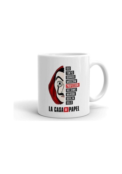La Casa De Papel Baskılı Kupa Beyaz