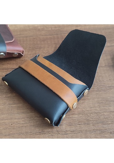 Sumerian Leather Craft Deri Cüzdan Kadın Siyah