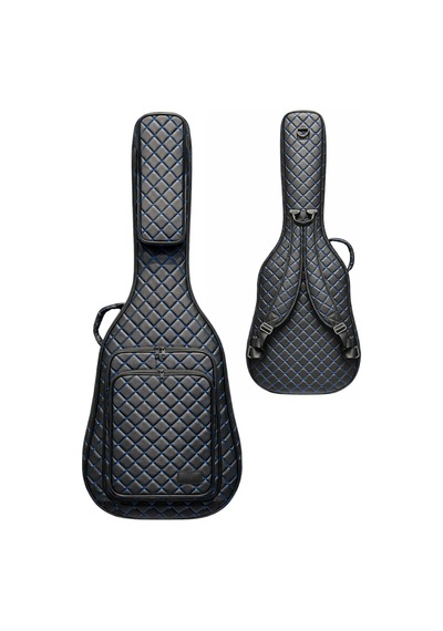 Klasik Gitar Çantası-kılıfı-kalın-gigbag-mavi Kapitoneli-suni Deri