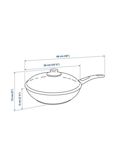 Ikea Hemlagad Kapaklı Tencere 26 Cm Siyah 2 Parça