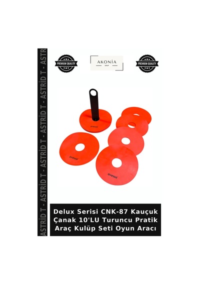 Delux Serisi Cnk-87 Kauçuk Çanak 10'lu Turuncu Pratik Araç Kulüp Seti Oyun Aracı