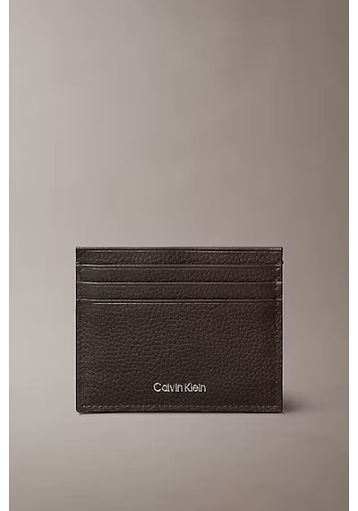 Calvin Klein Erkek Dokulu Yazı Baskılı Kartlık - Kahverengi Ck Dark Brown