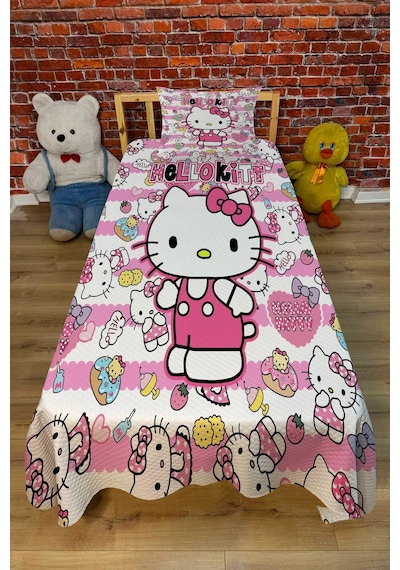Dijital Baskı Hello Kitty Nevresim Takımı
