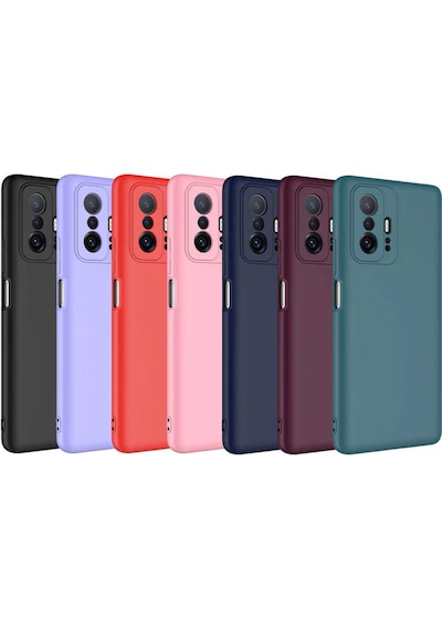 Xiaomi Mi 11t Pro 5g Uyumlu İçi Kadife Kamera Korumalı Renkli Silikon Kılıf