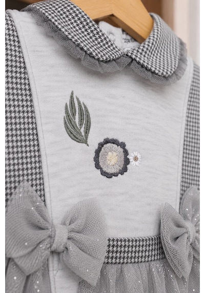 Babyhola Özel Tasarım Kız Bebek Etekli Tulum Çiçek Nakışlı Quenn Collection Yenidoğan Bebek Hediyesi 14031 Gri Babyhola Özel Tasarım Kız Bebek Etekli Tulum Çiçek Nakışlı Quenn Collection Yenidoğan Bebek Hediyesi 14031 Gri