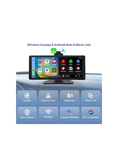 4k 10.2 İnç Carplay Android Auto Uyumlu Çift Kameralı Araç Multimedya Ekran 10.2"