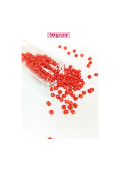 Dökme Cam Kum Boncuk Büyük Boy 6/0 4 Mm - 60 Gram - Turuncu - Bnc137