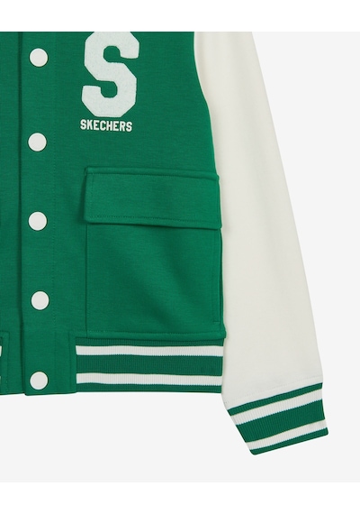 Skechers Comfort Knıt College Bomber Jacket Büyük Erkek Çocuk Haki Mont Sk2620136-1027