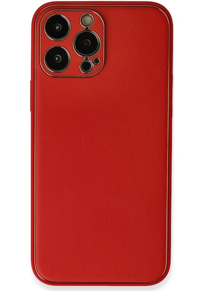 Cosmotex 8683140288303 Newface Apple iPhone Uyumlu  13 Pro Max Kılıf Coco Deri Silikon Kapak - Kırmızı
