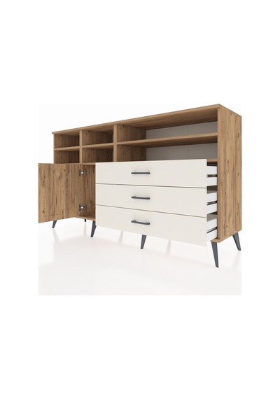 Kronos Konsol 8 Raflı 3 Çekmeceli Tek Kapaklı 176x59x99 Çam-çam/ Çam-çam/aytaşı Kronos Konsol 8 Raflı 3 Çekmeceli Tek Kapaklı 176x59x99 Çam-çam/ Çam-çam/aytaşı
