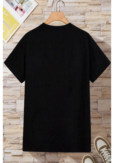 Pamuklu San Francisco Baskılı Oversize T-shirt Siyah