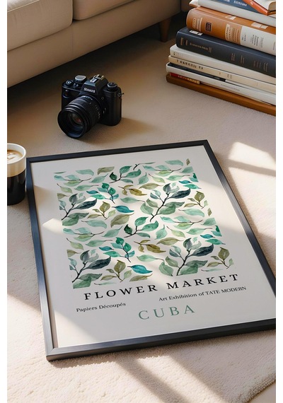 Flower Market Cuba Çerçeveli Tablo - Eklektik Tarz Duvar Dekoru