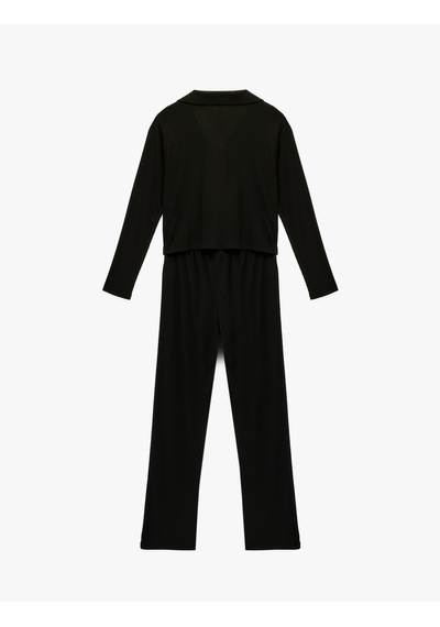 Koton Uzun Kollu Viskon Karışımlı Örme Nakışlı Yılbaşı Pijama Takımı Siyah 6wlk40285mk Siyah Koton Uzun Kollu Viskon Karışımlı Örme Nakışlı Yılbaşı Pijama Takımı Siyah 6wlk40285mk Siyah