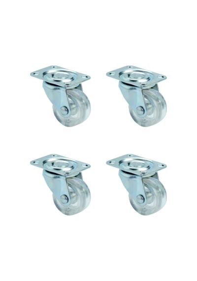 Bilyalı Teker 28mm Metal Taban 4 Adet Şeffaf Çok Renkli