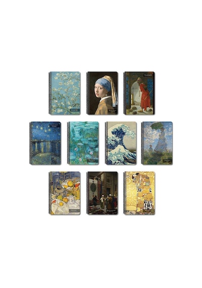 Papirüs Tuval 16x23cm Spiralli Sert Kapak 100 Yaprak Çizgisiz Defter Standart