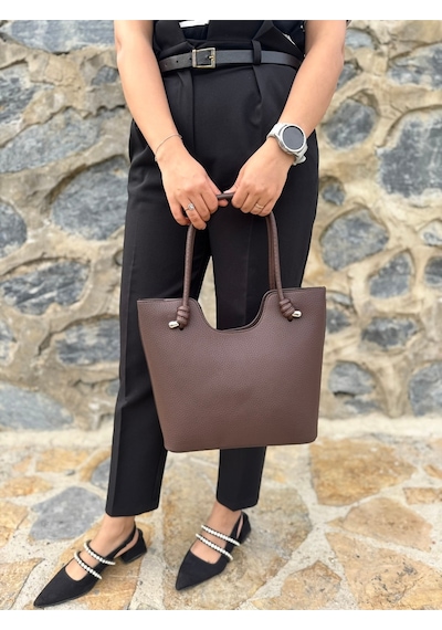 Just Polo Kadın Yeni Sezon Yumuşak Deri Şık El Çantası Kahverengi 89629200