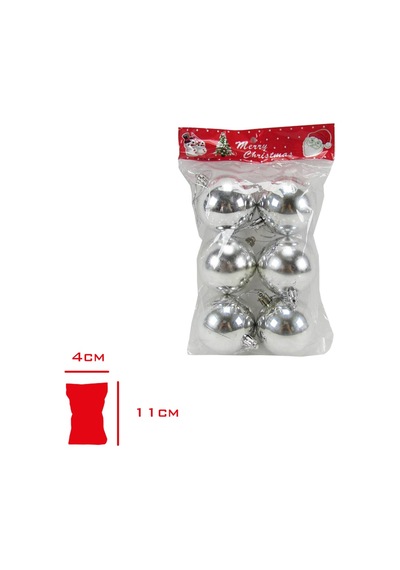 Leva Yılbaşı Süsü Minik Top 6lı Yılbaşı Ağacı Süsü 6 Adet